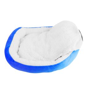 Pet Dog Bed Soft Warm Fleece Puppy Cat Bed Dog Cozy Nest Sofa Bed Cushion For S/M Dog (Option: SmallPetSoftBedBlue)