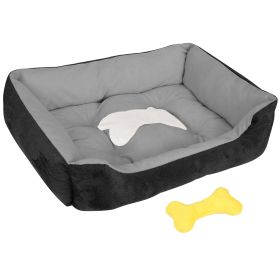 Pet Dog Bed Soft Warm Fleece Puppy Cat Bed Dog Cozy Nest Sofa Bed Cushion Mat For S/M Dog (Option: PetBedBlackXXL)