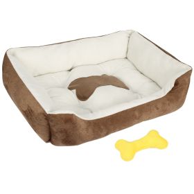Pet Dog Bed Soft Warm Fleece Puppy Cat Bed Dog Cozy Nest Sofa Bed Cushion Mat For S/M Dog (Option: PetBedBrownXXL)