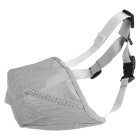 Pet Muzzle Mask Soft Mesh Muzzle Adjustable Dog Mouth Cover with Breathable Mesh Adjustable Neck Forehead Strap for Anti Biting Barking Chewing (Option: PetMuzzleGreyL)
