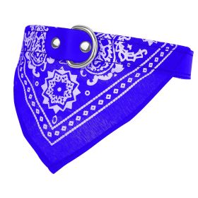 Adjustable Bandana Leather Pet Collar Triangle Scarf (Option: DogBandanaCollarBlueL)