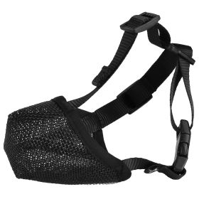 Pet Muzzle Mask Soft Mesh Muzzle Adjustable Dog Mouth Cover with Breathable Mesh Adjustable Neck Forehead Strap for Anti Biting Barking Chewing (Option: PetMuzzleBlackL)